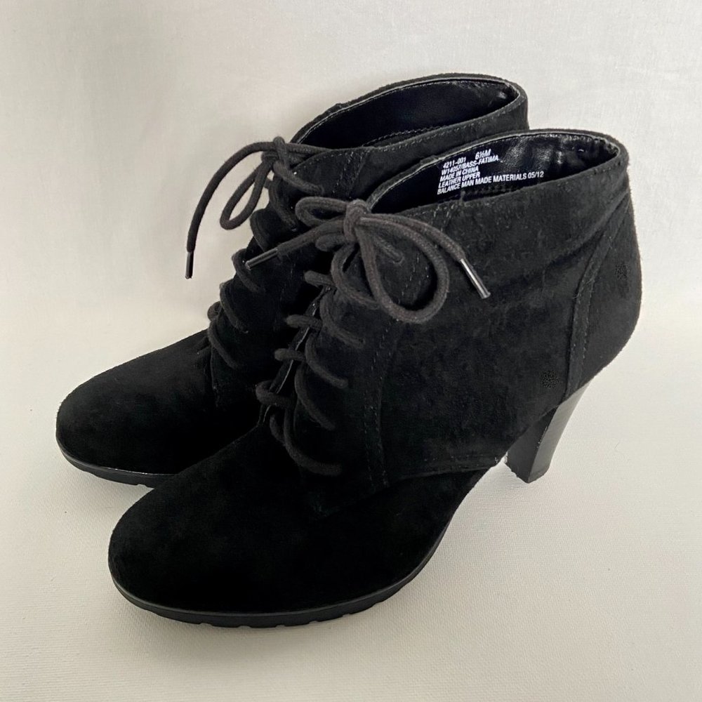G. H. Bass & Co. Suede Fatima Lace Up Ankle Boots